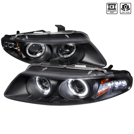 Spec-D Tuning 97-00 Dodge Avenger Halo LED Projector Black 2LHP-AVG97JM-TM